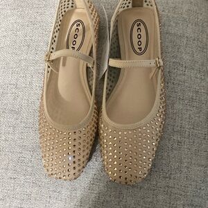 New Scoop mesh ballet flats with Rhinestones